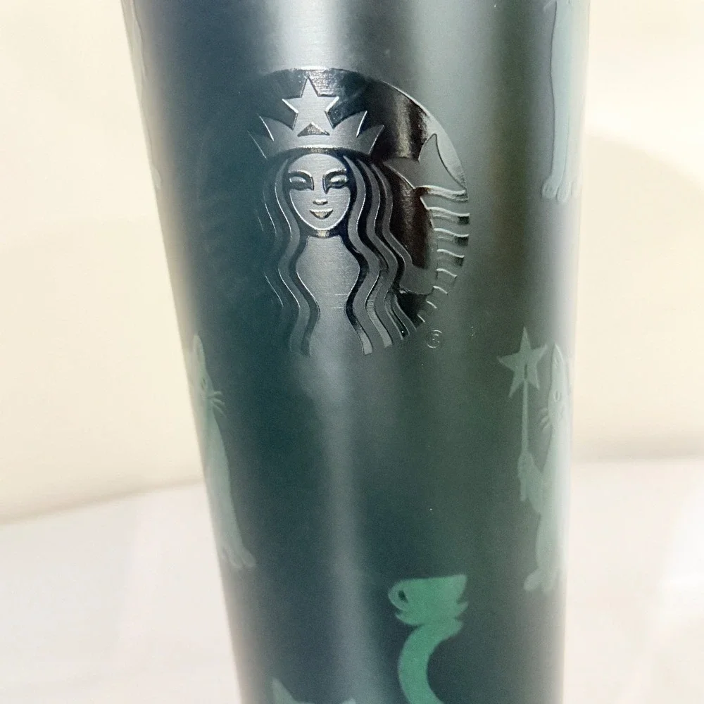 Starbucks Halloween 2026 BLACK CAT cold cup tumbler 23 oz with straw - NEW